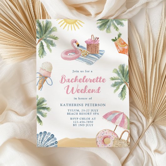 Invitation Coquette Summer Bachelorette Party Itinerary