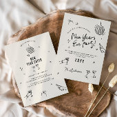 Invitation Coquette typographie moderne New Yeats Eve party