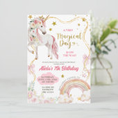 Invitation Coquette Unicorn Magical Day Girl Birthday (Debout devant)
