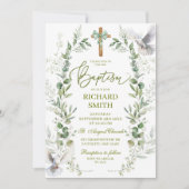 Invitation Coquette Verdure Baptême (Devant)