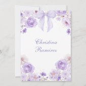 Invitation Coquette Violet Château de Conte de Fées Quinceane (Dos)
