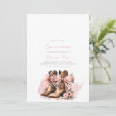 Invitation Coquette Western Boots Quinceanera Anniversaire (Debout devant)
