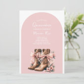 Invitation Coquette Western Boots Quinceanera Anniversaire (Debout devant)