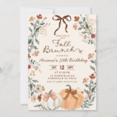Invitation Coquette Wildflower Pumpkin Fall Brunch Birthday (Devant)