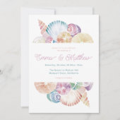 Invitation Coquillage d'aquarelle et Mariage d'inspiration si (Devant)