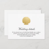 Invitation Coquillage Faux Feuille d'Or | Détails de Mariage  (Devant / Derrière)