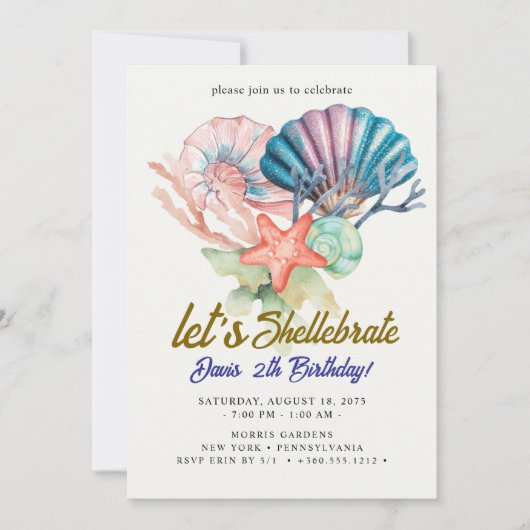 Invitation coquillages (Devant)