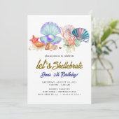Invitation coquillages  Anniversaire  (Debout devant)