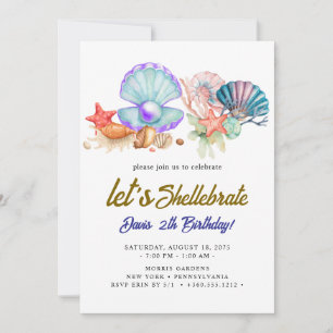 Invitation coquillages Anniversaire