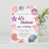 Invitation coquillages  Anniversaire  (Debout devant)