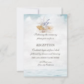 Invitation Coquillages Aquarelle, Réception de Mer  (Devant)