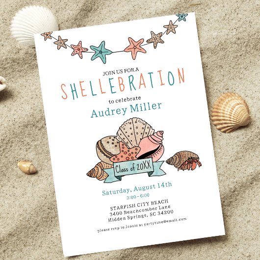 Invitation Coquillages avec photo Sortir du Grand Parti