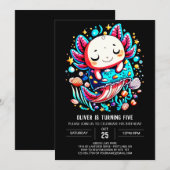 Invitation Coquillages Axolotl Anniversaire Magique (Devant / Derrière)