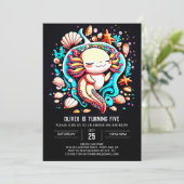 Invitation Coquillages Axolotl Whimsal Anniversaire (Debout devant)