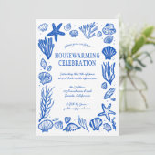 Invitation Coquillages Bleus FÊTE SUR MESURE DE RÉCHAUFFEMENT (Debout devant)