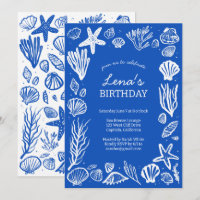 Coquillages Cadre Anniversaire Fête Blue Beach PER