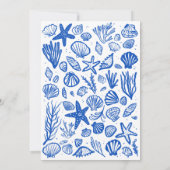 Invitation Coquillages Cadre Anniversaire Fête Blue Beach PER (Dos)