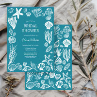 Coquillages Cadre Douche nuptiale Teal Beach CUSTO