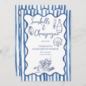 Invitation Coquillages & Champagne Bachelorette Party (Devant / Derrière)