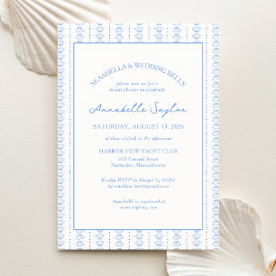 Invitation Coquillages & Cloches de Mariage Shower de Mariée