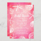 Invitation Coquillages de mariage sur la plage Fête de l'mari (Devant / Derrière)