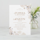 Invitation Coquillages de mer côtière Photo de mariage sur la (Debout devant)