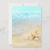 Invitation Coquillages de plage de sable Mariage RSVP (Dos)
