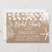 Invitation Coquillages de plage Fête des mariées rustique Kra (Devant)