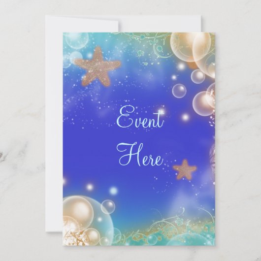 Invitation Coquillages de plage vintage élégant mariage (Devant)