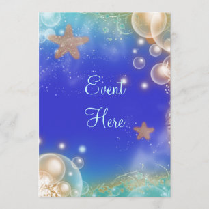 Invitation Coquillages de plage vintage élégant mariage