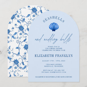 Invitation Coquillages et Cloches de Mariage Fête de Mariage 