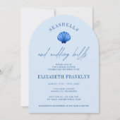 Invitation Coquillages et cloches de mariage Pluie de cadeaux (Devant)