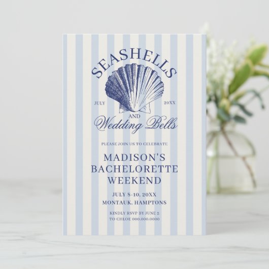 Invitation Coquillages et cloches Mariages Bachelorette Week- (Debout devant)