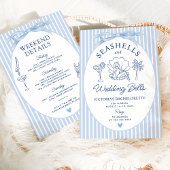 Invitation Coquillages et cloches Mariages Itinéraire Bachelo