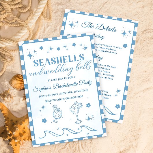 Invitation Coquillages et Mariage Bells Bachelorette Party