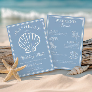 Invitation Coquillages et Mariage Bells Bachelorette Week-end