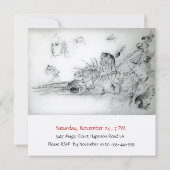 Invitation Coquillages Fête Douce Seize Party Monogramme Saph (Dos)