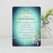 Invitation Coquillages, Fleurs, Fête des mariées Gold Heart (Debout devant)