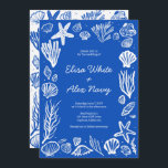 Invitation Coquillages Frame Beach Wedding Blue CUSTOM<br><div class="desc">Carte parfaite pour une faire-part de mariage amusante ! L'art fait main pour vous ! Parfait pour un mariage, une douche de nage en bord de mer, une fête de bachelorette, une fête de fiançailles ou un anniversaire. ENTIÈREMENT PERSONNALISABLE ! Cliquez sur "Personnaliser" ci-dessus pour modifier le texte. Cliquez sur...</div>