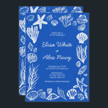 Invitation Coquillages Frame Beach Wedding Blue CUSTOM<br><div class="desc">Carte parfaite pour une faire-part de mariage amusante ! L'art fait main pour vous ! Parfait pour un mariage, une douche de nage en bord de mer, une fête de bachelorette, une fête de fiançailles ou un anniversaire. ENTIÈREMENT PERSONNALISABLE ! Cliquez sur "Personnaliser" ci-dessus pour modifier le texte. Cliquez sur...</div>