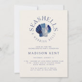 Invitation Coquillages Mariage Bells Blue Beach Bachelor (Devant)