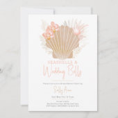 Invitation Coquillages & Mariage Cloches Fête des mariées océ (Devant)