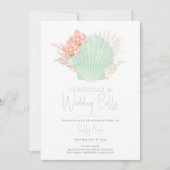 Invitation Coquillages & Mariage Cloches Fête des mariées océ (Devant)