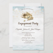 Invitation Coquillages, Mer, Fiançailles de script des lumièr (Devant)