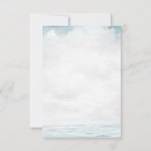 Invitation Coquillages,Mer,Guerites de réception de script (Dos)