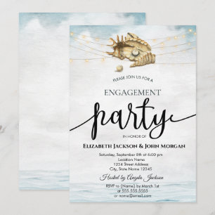 Invitation Coquillages,Mer,Guerites Écriture Engagement