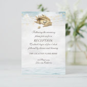 Invitation Coquillages,Mer,Lumières de réception de mariage (Debout devant)