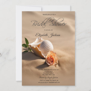 Invitation Coquillages Rose Sable Baby Shower