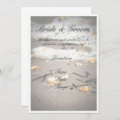 Invitation coquillages sur l'invitation à terre (Devant / Derrière)