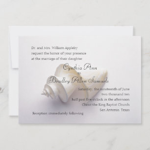 Invitation Coquille de la mer mariage dans le sable